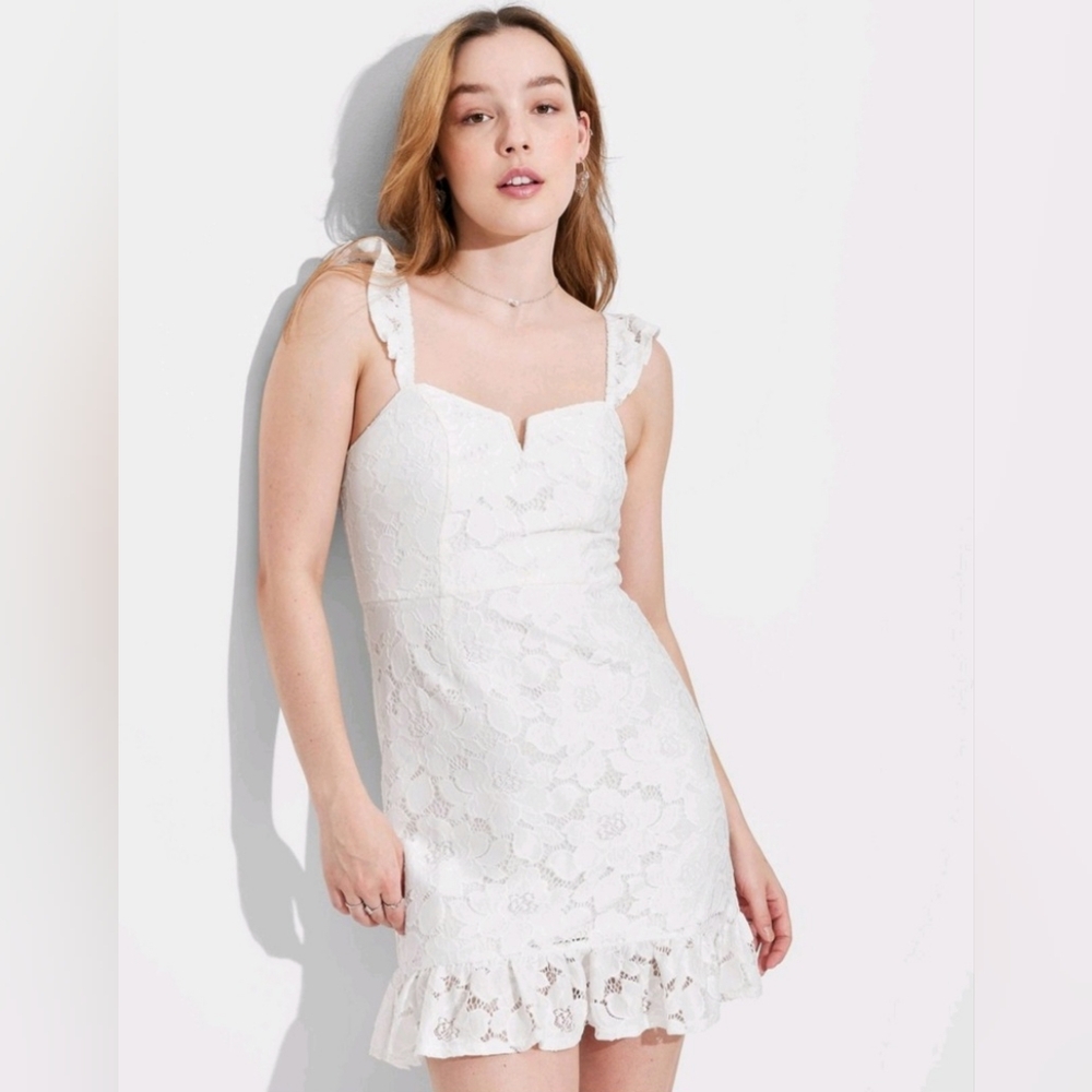Wild Fable Flutter Sleeve Lace Slip Dress - Bridal Shower, Bachelorette, Wedding